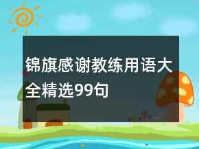 錦旗感謝教練用語(yǔ)大全精選99句