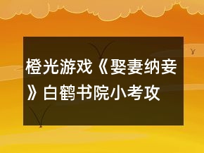 橙光游戲《娶妻納妾》白鶴書院小考攻略