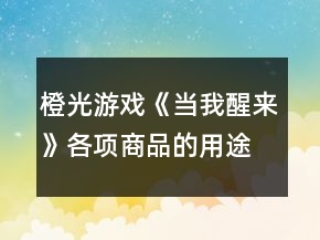 橙光游戲《當我醒來》各項商品的用途攻略