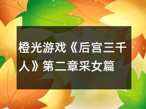 橙光游戲《后宮三千人》第二章采女篇攻略