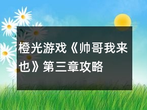 橙光游戲《帥哥我來也》第三章攻略