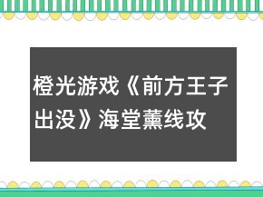 橙光游戲《前方王子出沒》海堂薰線攻略
