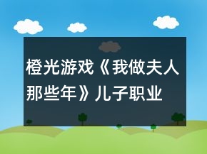 橙光游戲《我做夫人那些年》兒子職業(yè)策劃攻略