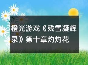 橙光游戲《殘雪凝輝錄》第十章灼灼花攻略