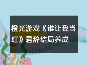 橙光游戲《誰(shuí)讓我當(dāng)紅》君辭結(jié)局養(yǎng)成攻略