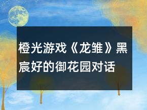 橙光游戲《龍雛》黑宸好的御花園對(duì)話攻略