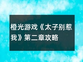 橙光游戲《太子別惹我》第二章攻略