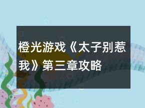 橙光游戲《太子別惹我》第三章攻略