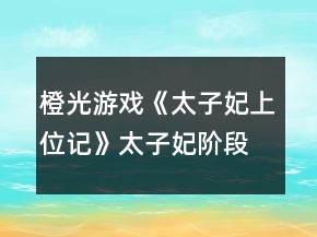 橙光游戲《太子妃上位記》太子妃階段攻略