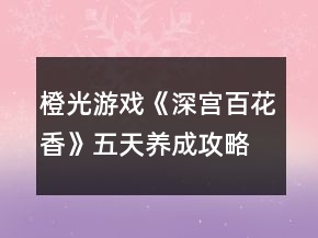 橙光游戲《深宮百花香》五天養(yǎng)成攻略