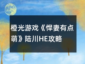 橙光游戲《悍妻有點(diǎn)萌》陸川HE攻略