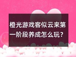 橙光游戲客似云來第一階段養(yǎng)成怎么玩？