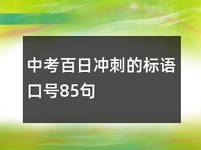 中考百日沖刺的標(biāo)語口號85句