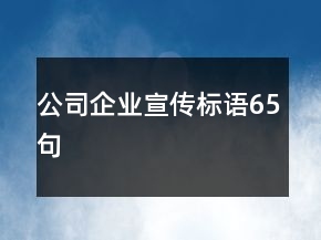 公司企業(yè)宣傳標(biāo)語65句