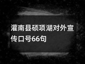 灌南縣碩項湖對外宣傳口號66句