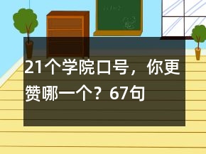 21個(gè)學(xué)院口號(hào)，你更贊哪一個(gè)？67句