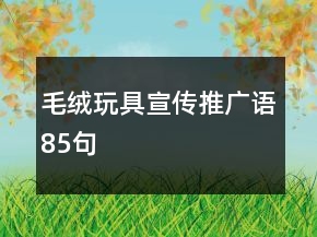 毛絨玩具宣傳推廣語85句