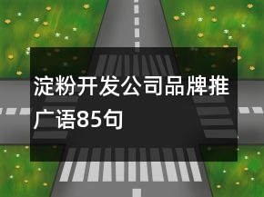淀粉開發(fā)公司品牌推廣語85句