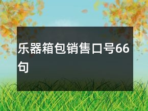 樂器箱包銷售口號66句