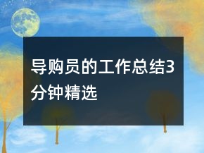 導(dǎo)購員的工作總結(jié)3分鐘精選