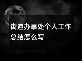 街道辦事處個人工作總結(jié)怎么寫