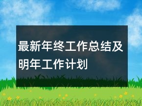 最新年終工作總結(jié)及明年工作計(jì)劃