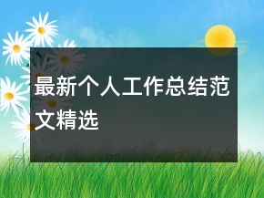 最新個(gè)人工作總結(jié)范文精選