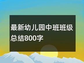 最新幼兒園中班班級(jí)總結(jié)800字