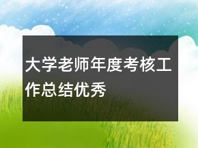 大學(xué)老師年度考核工作總結(jié)優(yōu)秀
