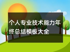 個人專業(yè)技術(shù)能力年終總結(jié)模板大全
