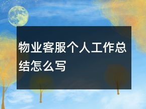 物業(yè)客服個人工作總結(jié)怎么寫