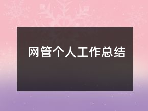 網(wǎng)管個人工作總結(jié)