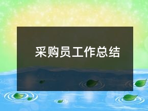 采購員工作總結(jié)