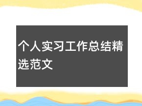 個(gè)人實(shí)習(xí)工作總結(jié)精選范文