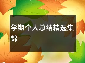 學期個人總結(jié)精選集錦