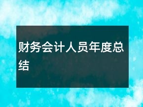 財(cái)務(wù)會(huì)計(jì)人員年度總結(jié)