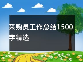 采購員工作總結1500字精選
