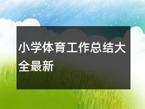 小學(xué)體育工作總結(jié)大全最新