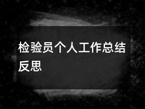 檢驗員個人工作總結(jié)反思