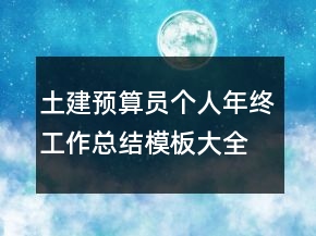 土建預算員個人年終工作總結模板大全