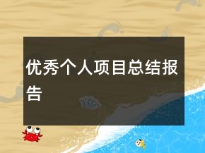 優(yōu)秀個(gè)人項(xiàng)目總結(jié)報(bào)告