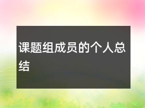 課題組成員的個人總結(jié)