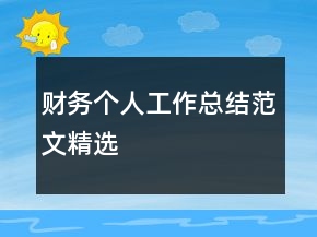財(cái)務(wù)個(gè)人工作總結(jié)范文精選