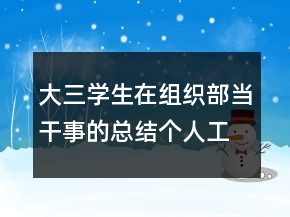 大三學(xué)生在組織部當(dāng)干事的總結(jié)個人工作報告