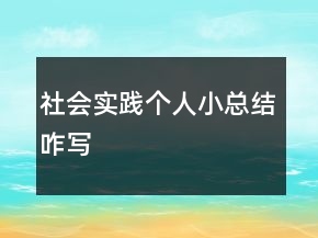 社會(huì)實(shí)踐個(gè)人小總結(jié)咋寫