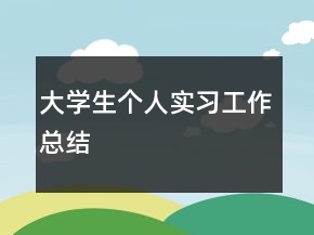 大學(xué)生個(gè)人實(shí)習(xí)工作總結(jié)