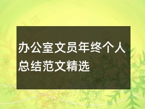 辦公室文員年終個(gè)人總結(jié)范文精選