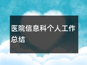 醫(yī)院信息科個(gè)人工作總結(jié)