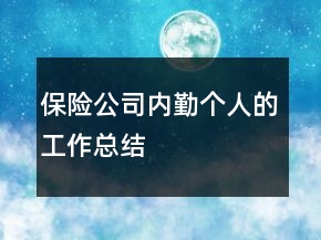 保險(xiǎn)公司內(nèi)勤個(gè)人的工作總結(jié)