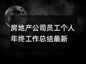 房地產公司員工個人年終工作總結最新大全